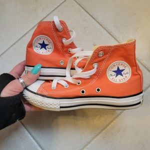 Converse orange high tops size child 13